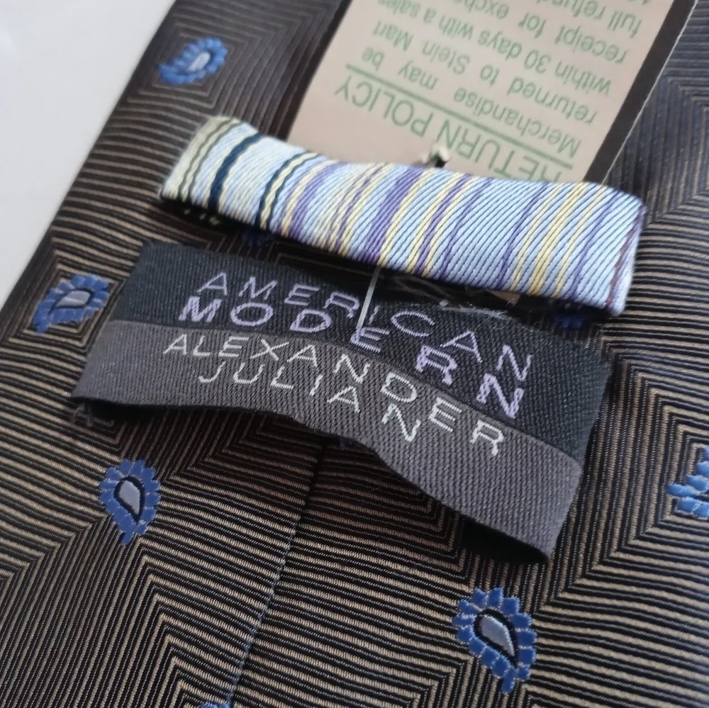 Alexander Julian 100% Silk Classic Handmade Men's Necktie 58
